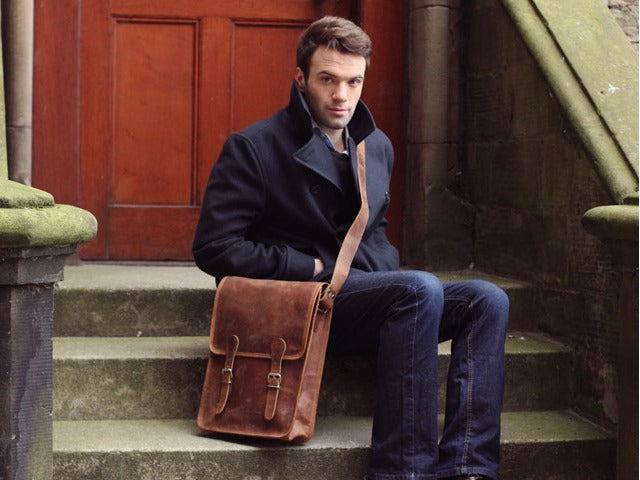 Large Retro Leather Satchel by Scaramanga Large Retro Leather Satchel, £75