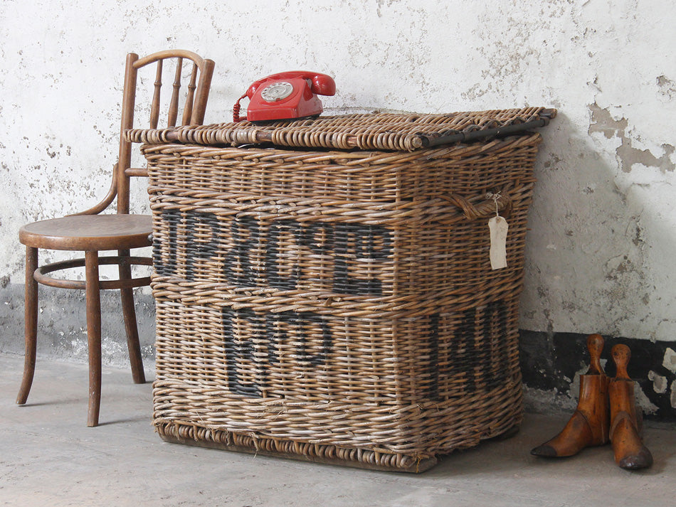 Vintage laundry basket dressing up box