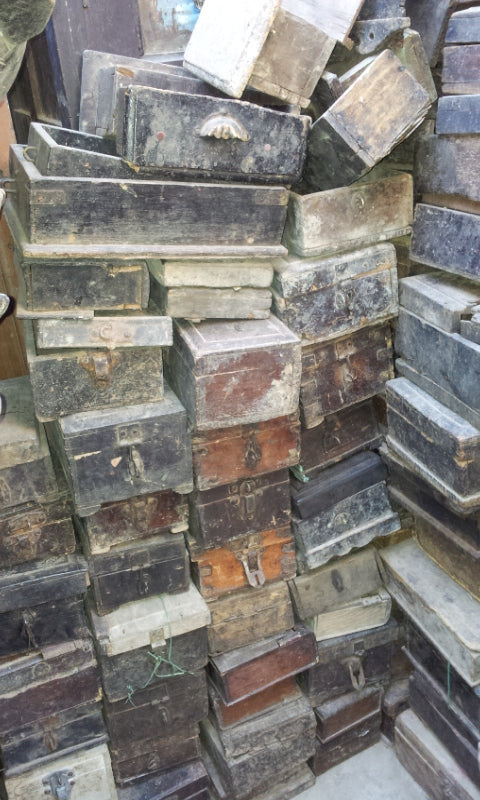 old wooden boxes
