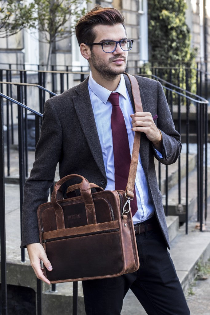 Leather Briefcase for men by scaramanga