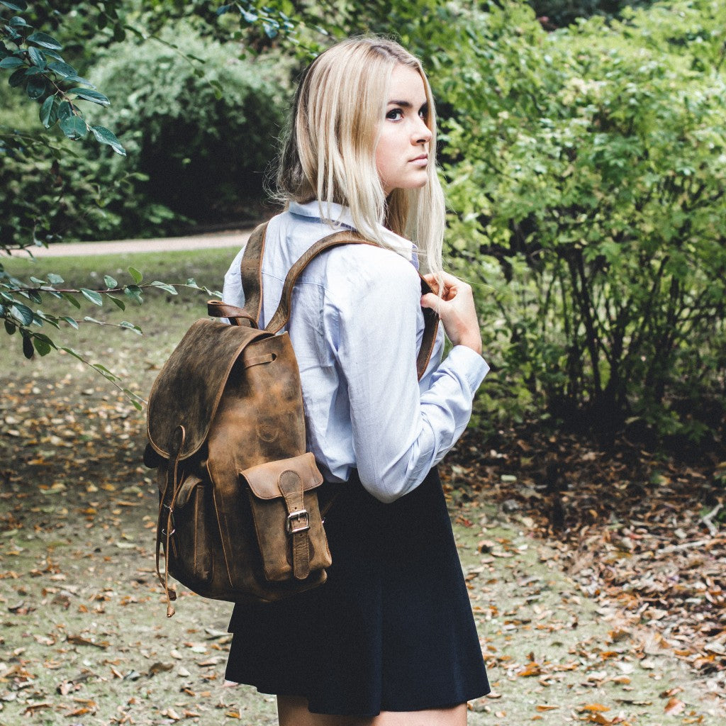girls leather backpack