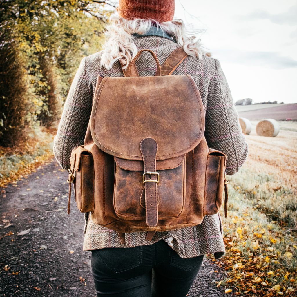 Scaramanga's large leather backpack