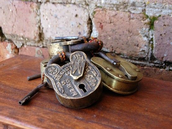 vintage love padlocks