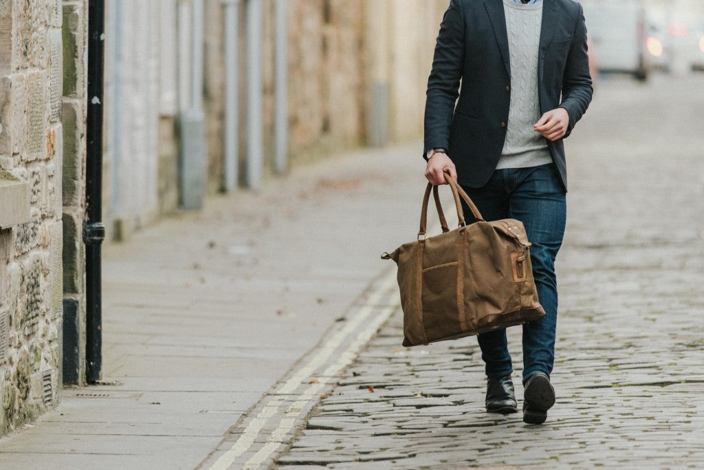 waxed canvas & leather holdall