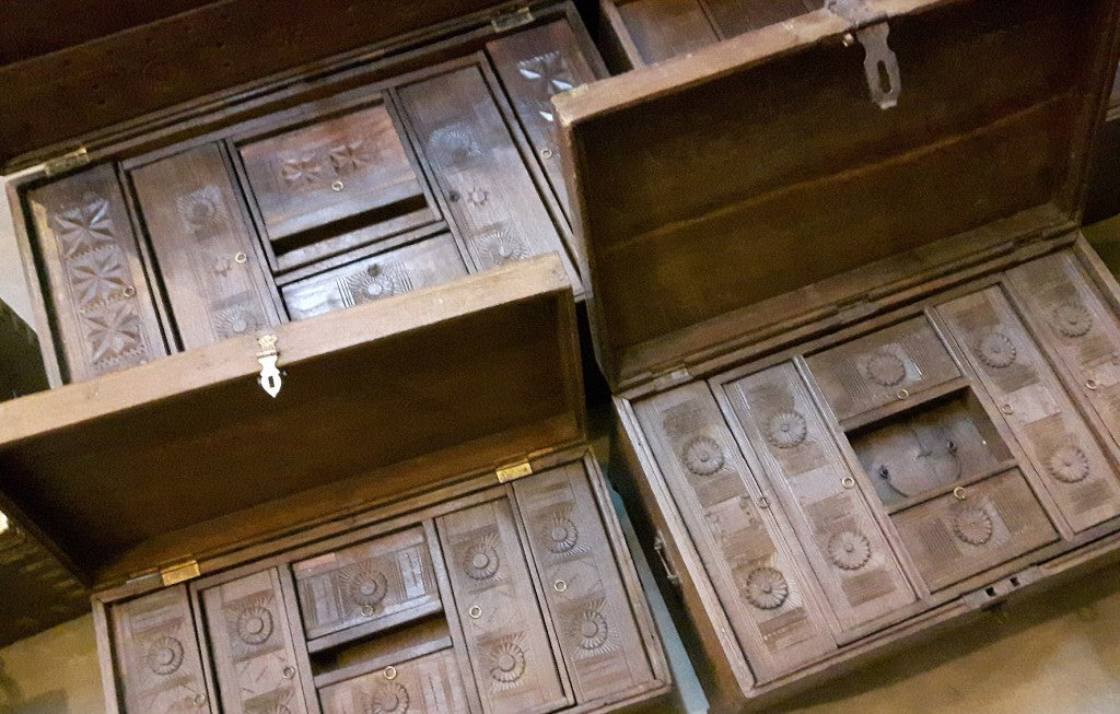 Here are a few of the fully rstored antique tea chests